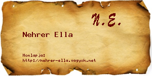 Nehrer Ella névjegykártya
